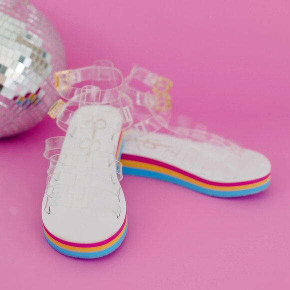 NEW JESSICA SIMPSON Bimala Platform Sandals Clear/pink 252 1M1 - Picture 10 of 10